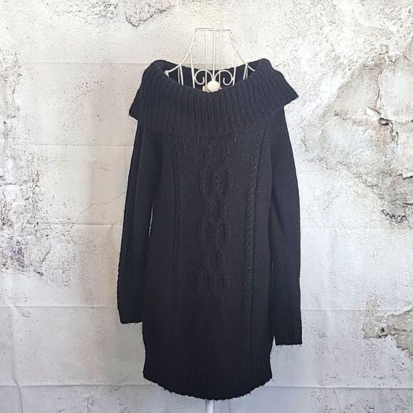 Loft by Ann Taylor cowl neck mohair blend sweater in black Women's Size M - Picture 1 of 11